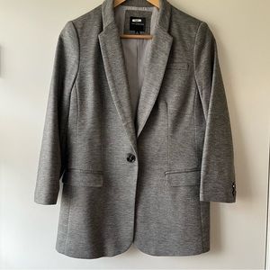 The Limited Gray Crop Sleeve Lined Blazer
